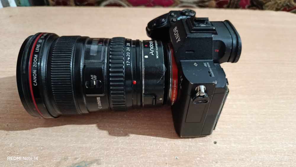 Sony Alpha A7 3, 17-40mm canon obyektiv + Sony  perexadnik