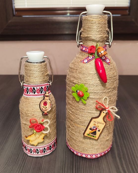 Ръчно, изработени бурканчета,бутилки и  вази на различни цени