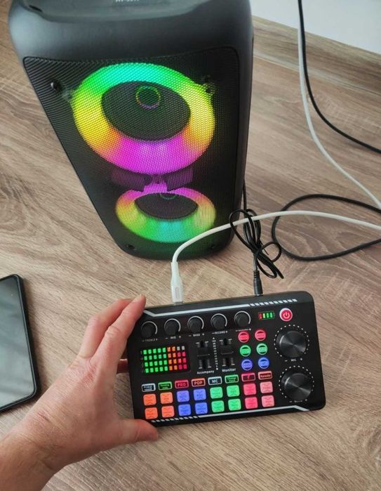 Mixer Audio cu efecte de sunet Consola DJ Bluetooth 5.0 Podcast TikTok Karaoke Placa Sunet Externa