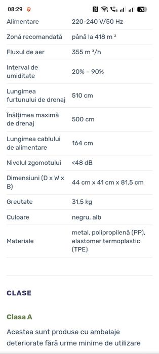 Dezumidificator profesional duce 400 metri patrati