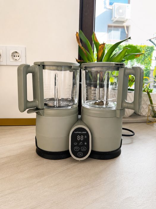 Robot pentru gatit Babymoov Nutribaby 4 in 1, cu panou central, din sticla si otel inoxidabil