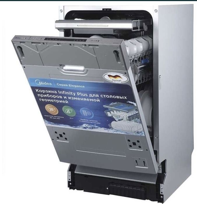 Узкая Посудамойка Midea MID45370 Посудомоечная машина встраиваемая