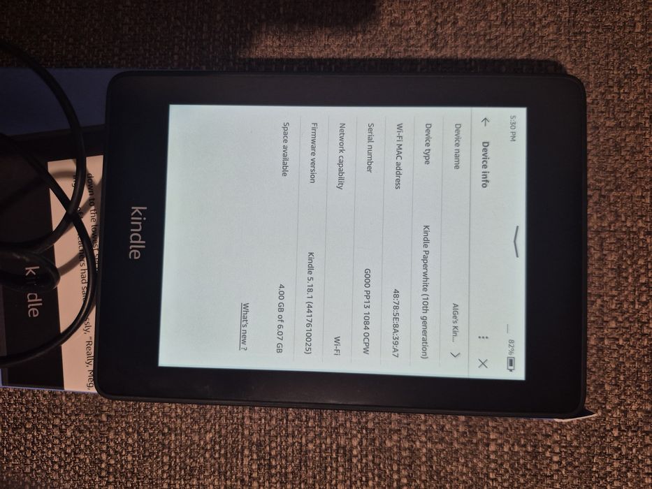 Vand Amazon Kindle Paperwhite 10 th Gen