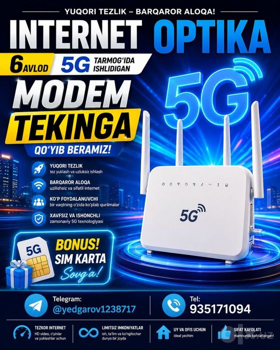 WiFi 6 tezkor internet endi TEKINGA