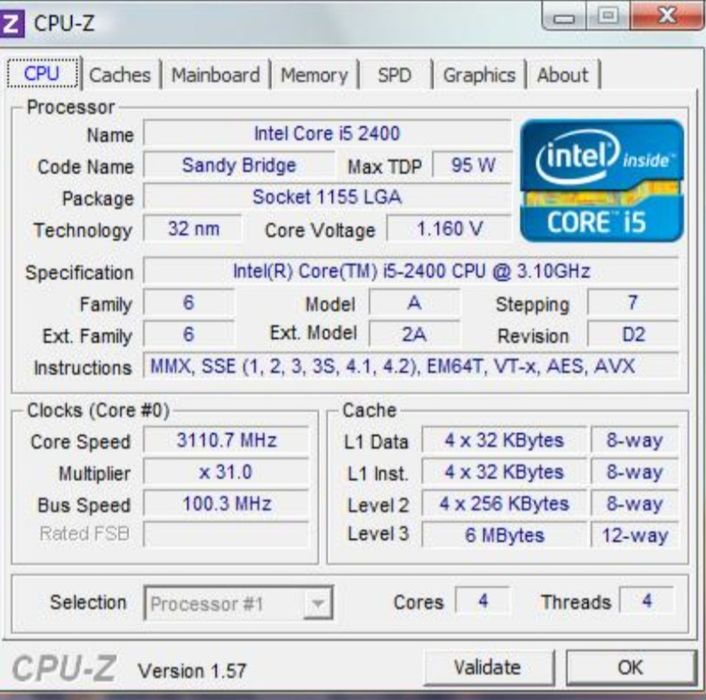 Процессор Intel I5 2400 LGA1155