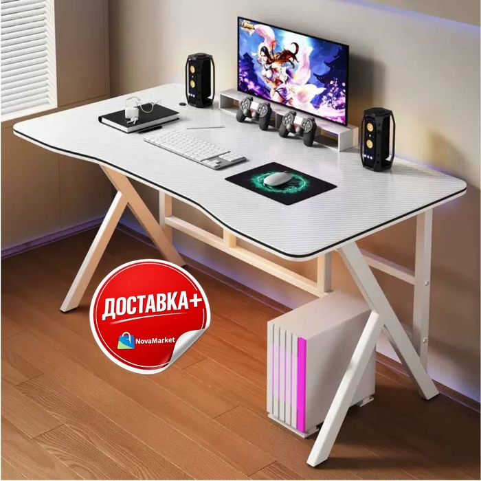 Компьютерный стол 140x60 для дома и офиса, игровой стол

• Размер 140×