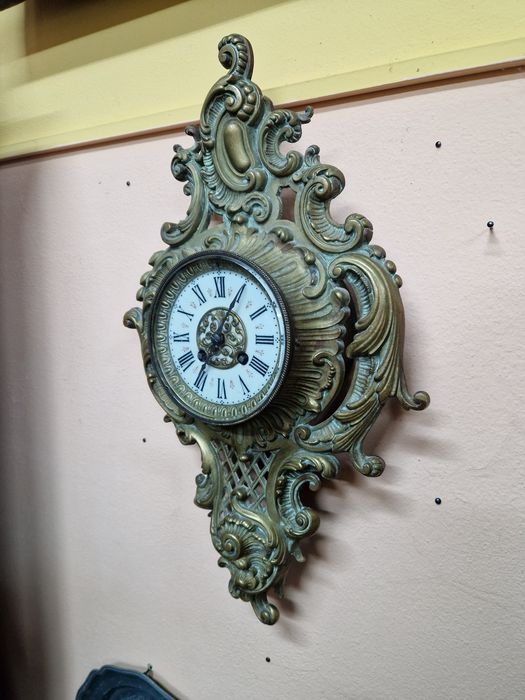 Рядък антикварен френски бронзов стенен часовник Japy Freres - 1870 г
