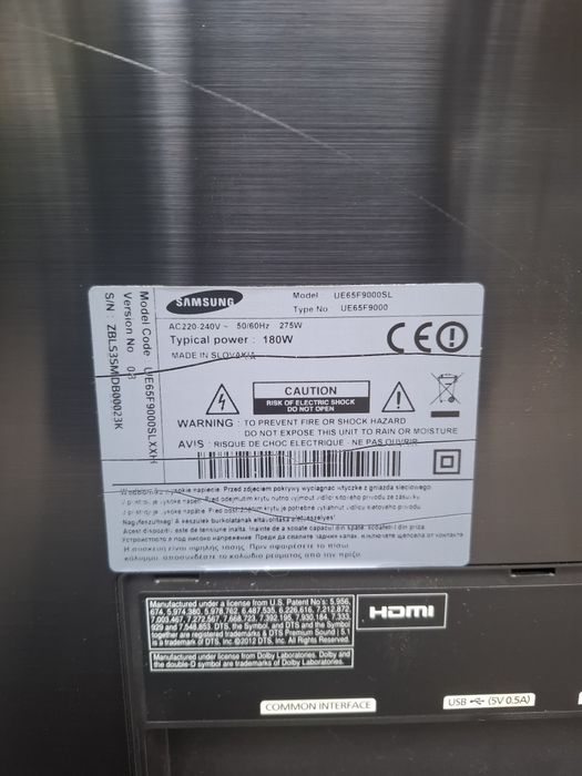 Продавам 65" 4K Ultra HD Smart телевизор Samsung UE65F9000SL