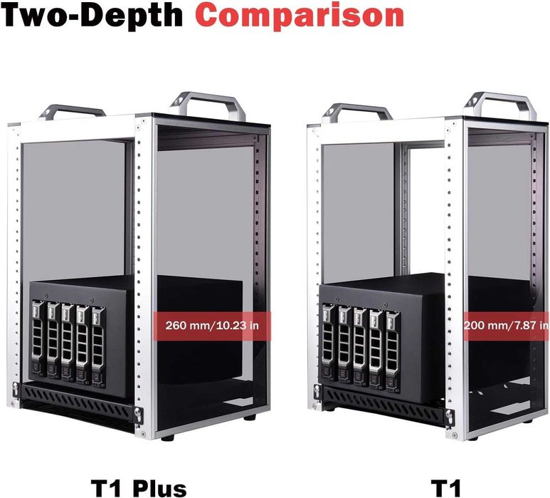 GeeekPi 8U Server Rack Cabinet DeskPi RackMate T1 Plus,Rack rețea 10 inch pentru servere, rețea, echipamente AV, 10.23 inch 260 mm Adâncime (Argintiu)