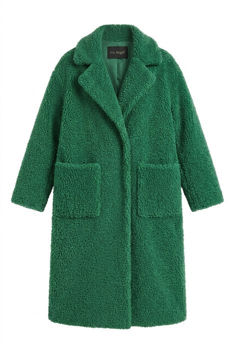 Ivy Angel - Emerald Green Teddy Faux-Fur Coat
