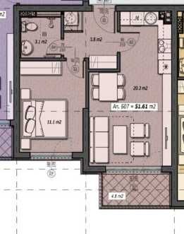 Продава се Двустаен апартамент в София, Малинова долина - 61 кв.м за 1817 €/кв.м - Снимка #2