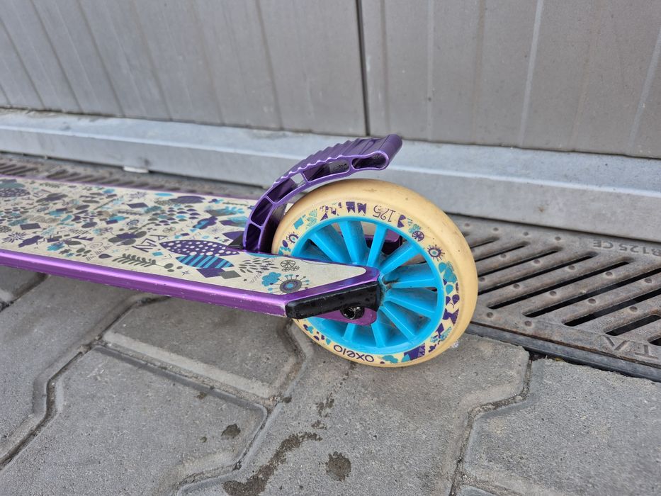 Trotinetă oxelo MID 5 violet cu frână și suspensie