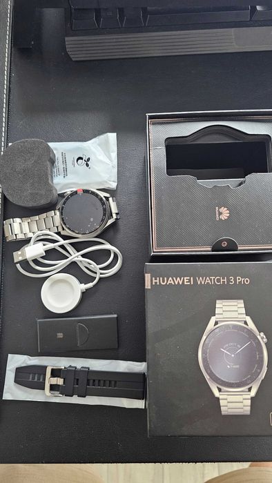 Ceas smart Huawei Watch 3 pro Elite Titanium pachet complet + acte