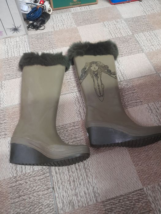 Cizme îmblănite de cauciuc nr 36