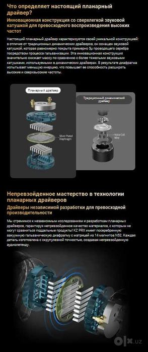Новые запечатанные проводные планарные наушники KZ PRХ Hi-Fi