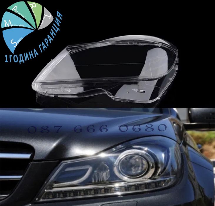 Mercedes w204 C в204 Ц facelift капаци фарове стъкла фар капак крушка