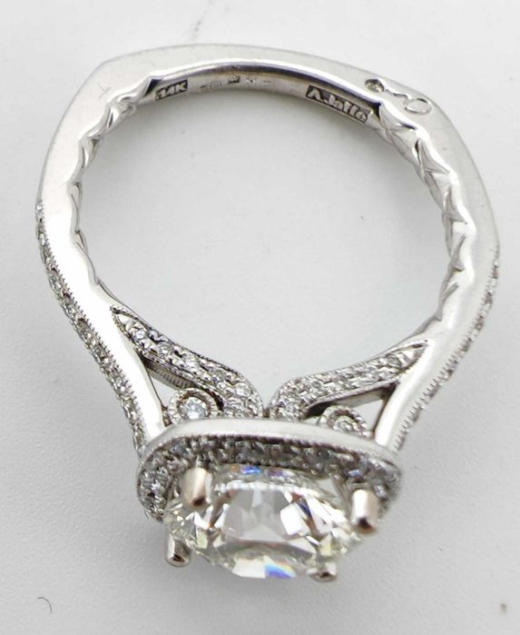 Inel 14k A. Jaffe cu diamnte naturale si  1.70ct lab grown