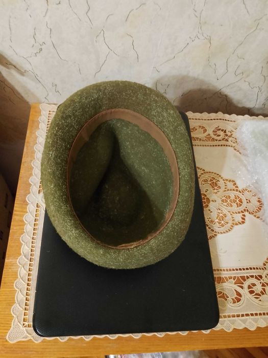 Ретро ловна Тиролска шапка за Колекция/Реквизит/(зелена)