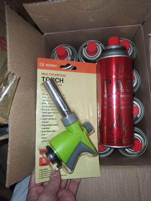 Газовая горелка зажигалка насадка на газ баллончик гарелка гас плитка