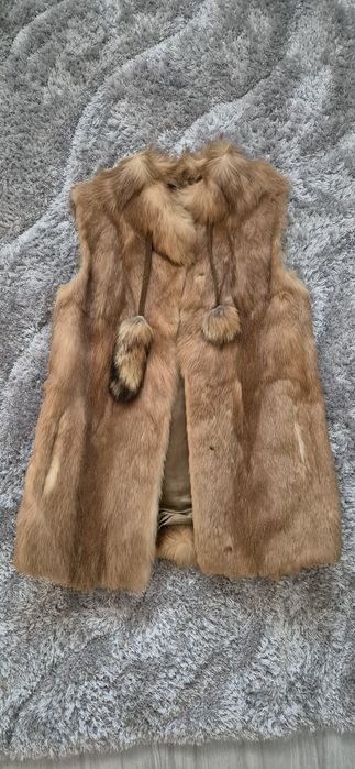 Vesta din blana naturala de vulpe(potrivita pt 60-78 kg, 1.65 m)
