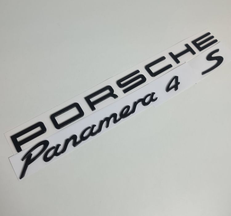 Pachet-Set-Emblema-Sigla-Logo-Stema-Spate-Haion-Porsche-Cayenne-Panamera-Macan-Negru-Lucios-Full-Black-Turbo-4-S-GTS-Poze-Reale