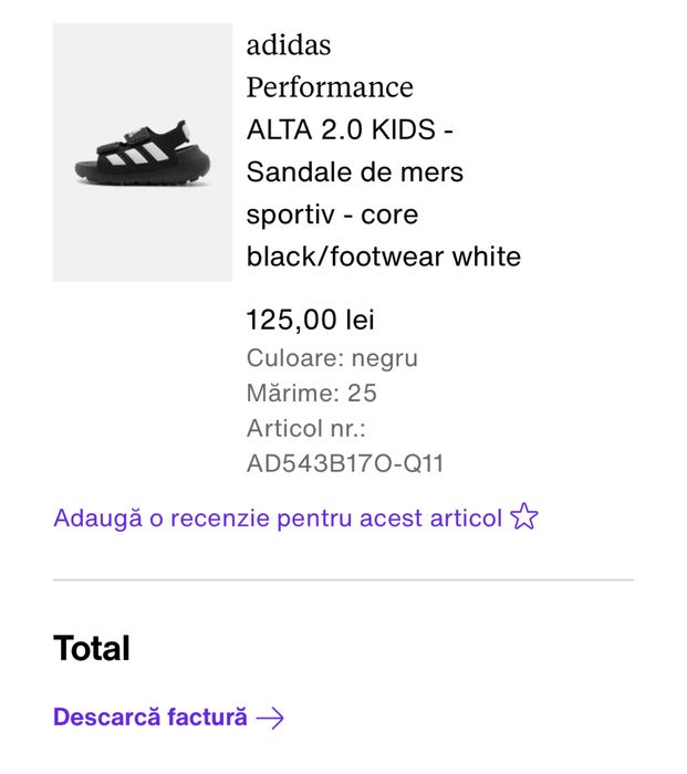 Sandale Adidas marimea 25