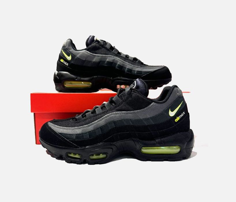 !НОВИ! Nike Air Max 95 Logo | Black/Grey/Volt | + КУТИЯ