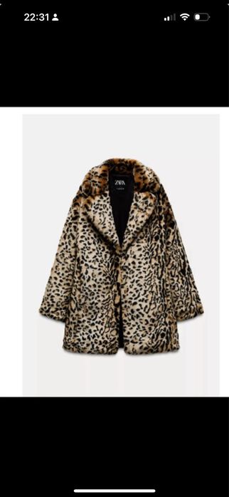 Haină stil animal print, noua - Zara, cu eticheta