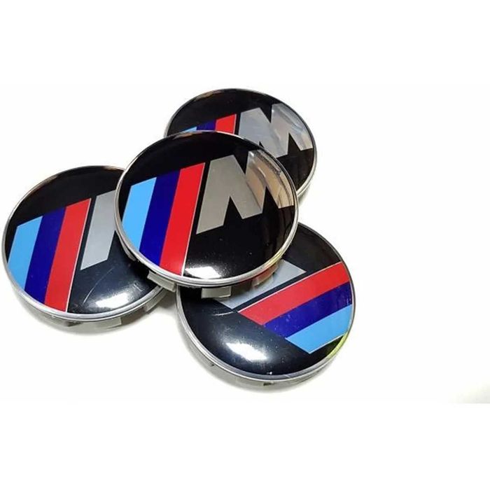 Set 4 Capace Sigle Roti Embleme Jante BMW M Tech Power 68mm