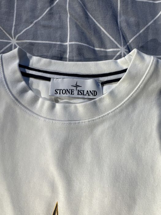 Tricou Stone Island, marimea M, alb, nicio purtare, impecabil