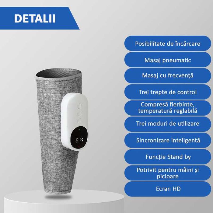 Aparat masaj picior, cu incalzire si compresie, relaxeaza muschii