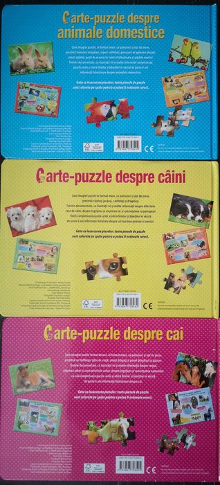 Carte puzzle animale domestice, cartonata, cai, câini, NOI
