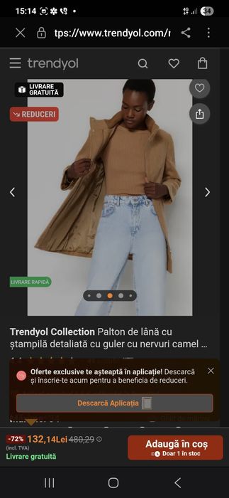 Palton nou cu eticheta