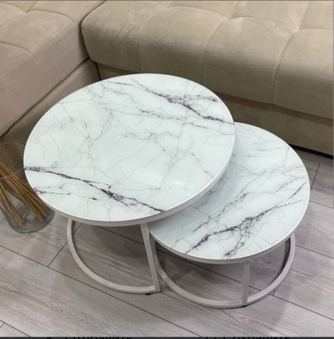 Журнальные столики круглые двойные