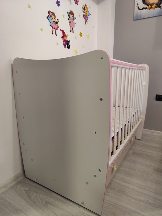 Бебешко дървено легло Lorelli Matrix Розово