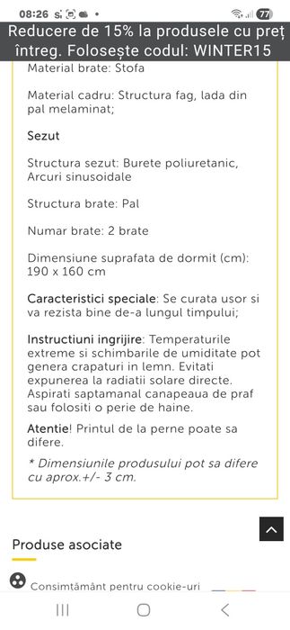 Canapea extensibila noua