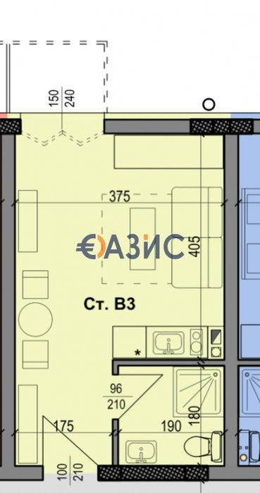 Студио в комплекс Ла Мер Голд Резиденс, Несебър, България 33,36 кв. м.