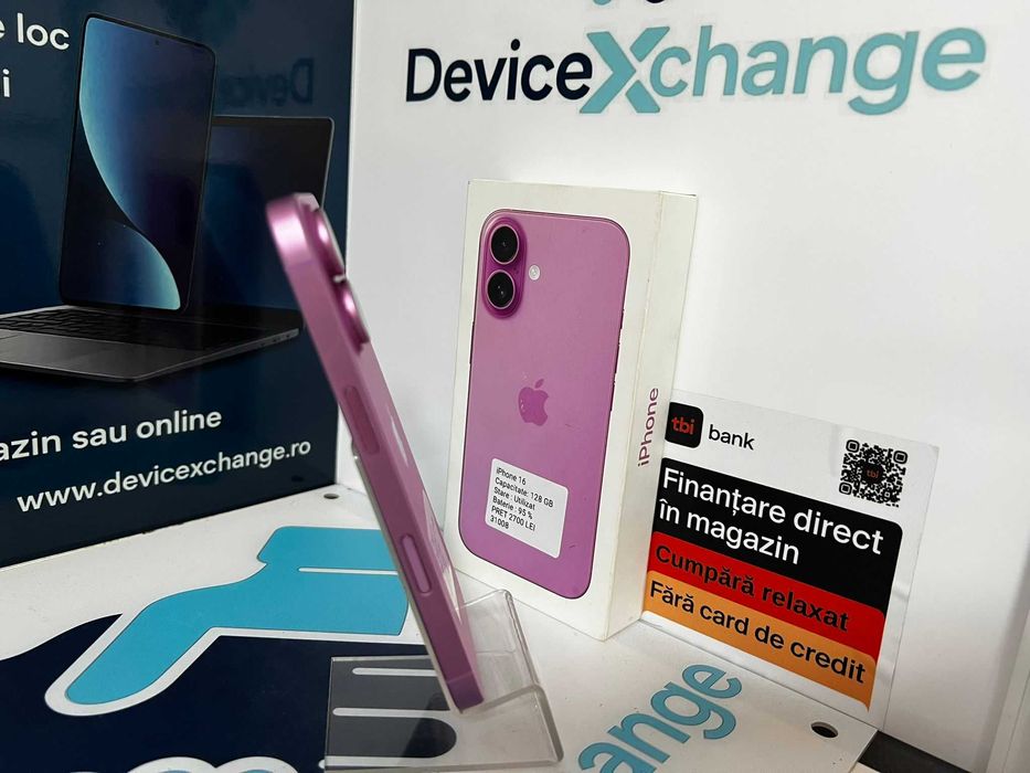 iPhone 16 Pink Roz 128 GB 95% * Garantie *Buy Back * deviceXchange
