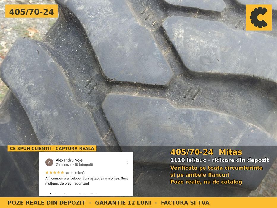 Anvelope Cauciucuri 405/70-24 405/70 24 400/70R24 4057024 Mitas Buldo Miniincarcator si Industrial Utilaje Agricole SH Second Hand SECOND HAND