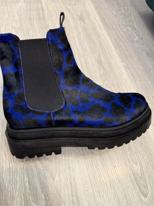 Женские ботинки челси, принт леопард