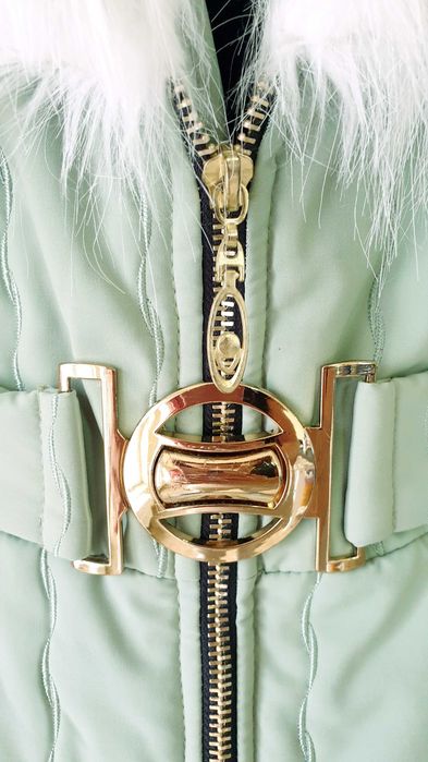 Geaca Atmosphere cu guler din blana artificiala alba