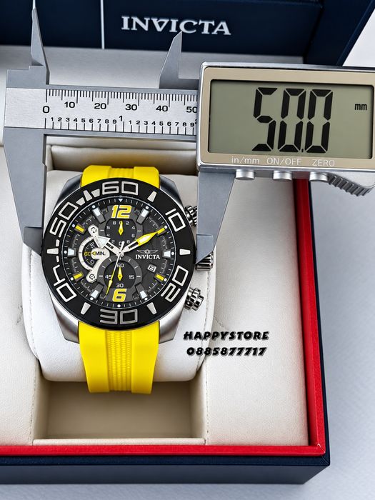INVICTA Pro Diver Yellow strap 50 mm,. Инвикта нов мъжки часовник