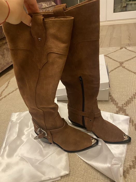 Cizme gen ciocate piele 35 36 maro