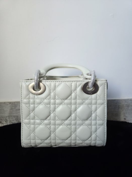 Lady Dior Mini White Silver Hardware