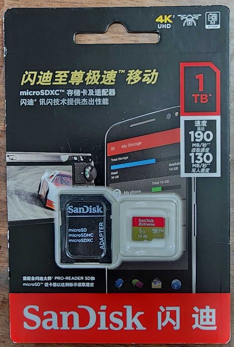 Карта памяти Sandsik Extreme SDXC UHS-I 1 TB