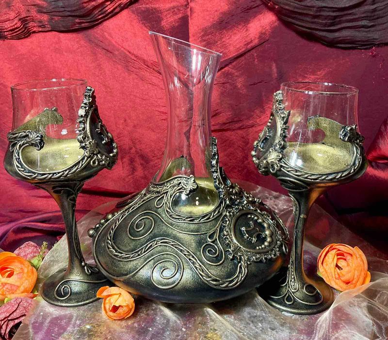 Декантер с две чаши в сребро