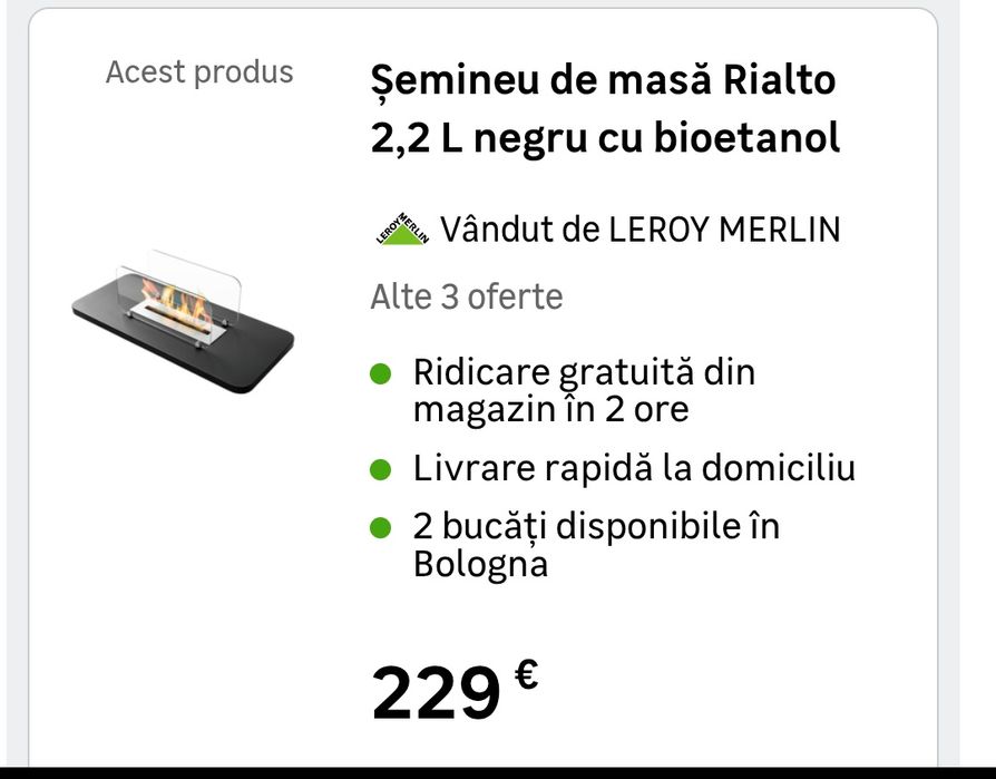 Șemineu cu bioetanol(produs nou)