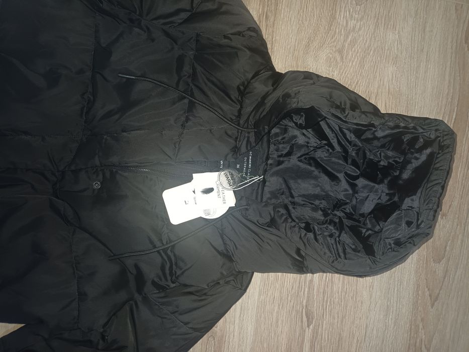 Дамско ново зимно яке с гъши пух черно размер S