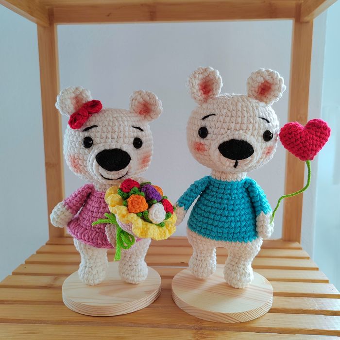 Ursuleți cuplu croșetați