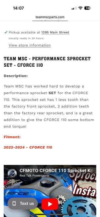 CFMoto 110 pinioane de forta